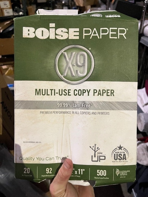 lot 149 image: Bundle of 3 Reems, 500 sheets each,  of BOISE PAPER� Letter Size 8.5x 11 White Copy Paper - see images