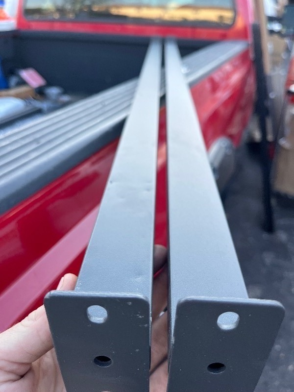 lot 528 image: 2 Metal Cross Member Beams - Great Utility Stock - Many Applications from closet rods to bracing etc 55.5 x 1.5