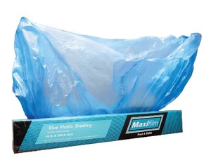 lot 37 image: MAXIFILM 16FT X 350 FT ROLL BLUE PREMIUM OVERSPRAY PAINTABLE PLASTIC SHEETING - 8 MICRON, 0.3 MIL