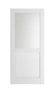 lot 95 image: Door Slab - Quality Opec Glass - White Would be Great for Bar Door Retails $300 Sm Shipping blemish see images