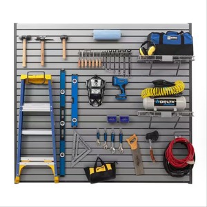 lot 99 image: New Age Garage Organizer Wall Slats - Grey - No Box, 40sqft Retails $300