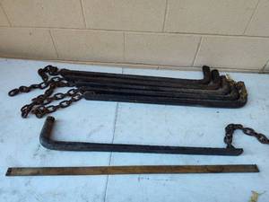 lot 87 image: Cast Iron Log Chains with Hooks