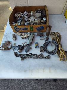lot 96 image: Large Lot of Ceramic Light Sockets and Electrical Parts
