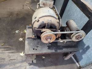lot 144 image: Industrial Electric Motor with Belt Drive System
