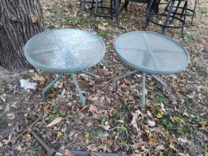 lot 154 image: Cast Aluminum Outdoor Side Tables
