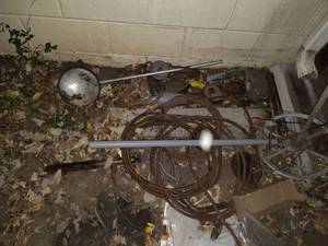 lot 187 image: Misc Pulleys and metal.