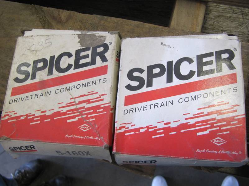 lot 997 image: 3 NEW Spicer u joints  # 5-160X, locknut Hex Flange #127589, part # 2102071X, and 1 carrier bearing