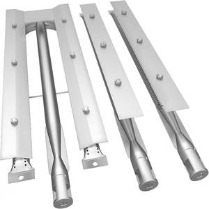 lot 1014 image: VEVOR BBQ Burners Replacement, Stainless Steel Burner Grill Part Kit, 3 Packs BBQ Burners Replacement, Grill Burner Replacement wAir Flap Barbecue Replacement Parts wEvenly Burning for Gas Grills