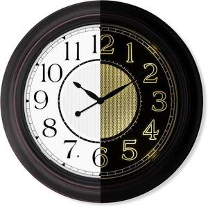 lot 1027 image: 18 Inch Lighted Wall Clock Outdoor Clocks with Smart Light Sensor Battery Operated Wall Clocks with Night Light, Waterproof Wall Clock for Patio, Garden, Porch, Living Room, Home, Office