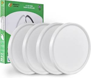lot 1030 image: 4PK 12 Inch LED Flush Mount Ceiling Lights, 24W, 2500LM, 3000K4000K6000K CCT Selectable, Round Flat Panel Lights for Hallway, Kitchen, Bedroom, Laundry Room