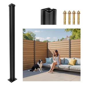 lot 1046 image: 6FT Heavy Duty Aluminium Fence Post, No Dig Metal Post for Outdoor Privacy Fence Panels, Compatible with Wood Slats and Composite Boards for Patio, Backyard & Garden