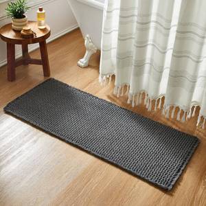 lot 2004 image: 18 x 4 (Rectangular) Boho Bathroom Rugs, Super Absorbent Non Slip Waffle Bath Mat Quick Dry Bath Rugs Washable Boho Farmhouse Bathroom Rugs, Dark Grey 48x20
