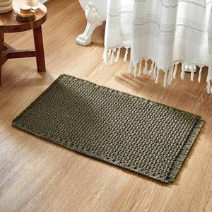 lot 2005 image: 18 x 26 (Rectangular) Boho Bathroom Rugs, Super Absorbent Non Slip Waffle Bath Mat Quick Dry Bath Rugs Washable Boho Farmhouse Bathroom Rugs, Dark Green 30x20