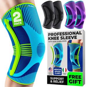 lot 2013 image: DR. BRACE ELITE Knee Brace with Size Stabilizer (2 Pack) Knee Brace for Women & Men, Workout, Sports, Daily Knee Compression Sleeve for Maximum Knee Pain Support & Fast Recovery (Zeus, Large)