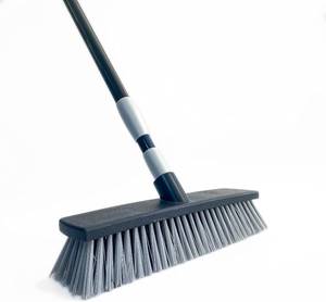 lot 2047 image: Deck Broom Scrub Brush with Long Handle Adjustable, 11.8 Stiff Bristle Brush Head, Scrubber for Cleaning Bathroom, Tub, Tile, Grout, Shop, Swimming Pool, Patio, Garages, Warehouse, Balcony, Black