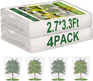 lot 2066 image: JERIA Bird Netting for Garden, 4 Pack 3.3ft x 2.7ft Blueberry Bush Netting Cover,Gardens Netting with Drawstring