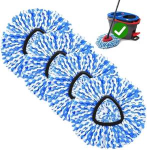 lot 2072 image: 4 Pack Spin Mop Replace Head for Oceda RinseClean 2 Tank Mop System,Mop Head Refill Replacement for Oceda RinseClean 2 Tank System - Easy Replace,100% Microfiber (4pack -Blue)