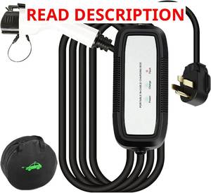 lot 2099 image: $120 Level 2 EV Charger, 32Amp 110-240V, Portable Electric Vehicle Charging Station with NEMA 14-50 Plug for J1772 Electric Cars, EV Charger with 20 FT Cable