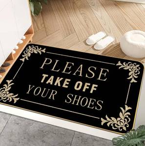 lot 2105 image: 15 x 25 (diamond) Funny Welcome Mats Please Take Off Your Shoes Mat for Entrance Indoor and Outdoor Personalized Mats Anti-Slip Novelty Gift Mat 17 x 29 Inch (Black)