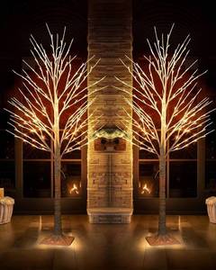lot 2106 image: TW SHINE 2Pack Lighted Birch Tree, 6 FT Total 288LED Pre-lit Artificial Christmas Trees for Thanksgiving Christmas Decorations Indoor Home Bedroom Outdoor Festival Wedding Party, Warm White