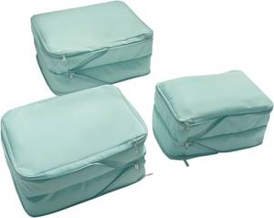 lot 2116 image: Pack 3(LMS) Waterproof Compression Packing Cubes 234 sets, Large Travel Packing organizers for Carry on Luggage, 2 Sides Expandable Storage Bags for Backpacking, Suitcases