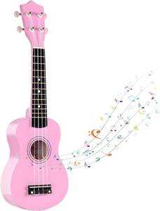 lot 2124 image: 21 Inch Wooden Kids Toddler Child Children Acoustic Guitar Musical Instruments Ideal for 3-9 Year Old Boys Girls Gifts (Pink)