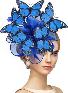 lot 2135 image: Butterfly Organza Fascinators Hats - Monarch Butterfly Tea Party Hat with Hairpin, 2025 Derby Headwear