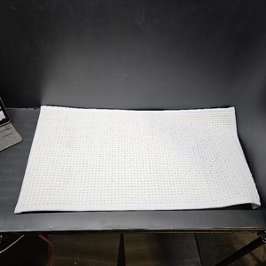 lot 2140 image: YCT Non-Slip Bath Mat Chenille Rubber Bathroom Rug Super Absorbent Bath Mats for Bathroom 16x29.5 Thin Bathroom Mat for Under Door Quick Dry Bath Rugs for Bathroom Floor White