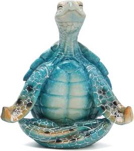 lot 2152 image: VVGIFTS Sea Turtle Meditation Yoga Decor, Garden Figurine Sea Turtle Meditating Coastal Beach Decorations, Zen Yoga Resin Statue for Home Office Decorations (Put The Palm Separate)