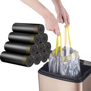 lot 3012 image: 12 Count (Pack of 5) Drawstring Garbage Bags, Durable Leak-Proof Trash Bags, 4-6 Gallon Strong Rubbish Bags Wastebasket Liners for Home, Office 60 Counts5 Roll (Black)