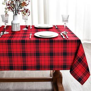 lot 3023 image: 84 x 58 (Rectangular) Waterproof Checkered Tablecloth Fabric - Rectangle 58x84 Inch Christmas Plaid Table Cloth for IndoorOutdoor Use - Xmas Table Cover for Kitchen, BBQs, and Parties