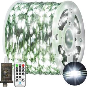 lot 3052 image: 393 FT 1200 LED Green Wire Fairy Lights Plug in Outdoor String Lights 8 Modes Timer Twinkle Waterproof LED String Lights for Xmas Yard Tree Patio Wedding Holiday Party Decorations(Cool White)