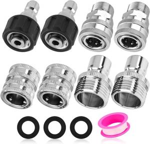 lot 3064 image: 12 Pack Pressure Washer Fast Connect Fittings Kit, M22 14mm Swivel to 38 Fast Connect 34 Male & Female Quick M22 12mm Connector Power Washer Adapter Set for Garden Hoses Pumps Accessories