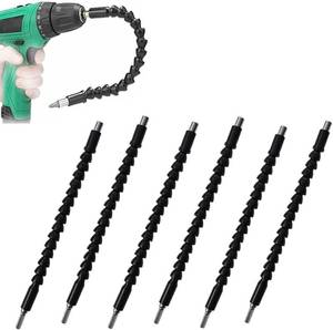 lot 3076 image: 6 Pack Flexible Drill Bit Extension, 11.6 inch Superbit Screwdriver Flexible, Bendable Flexible Drill Bit Extension, Super Bit Flexible Shaft Extension Bits