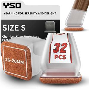 lot 3120 image: YSD 32PCS Chair Leg Floor Protectors, 0.75inch Small Transparent Chair Leg Caps for Tilt Chair Legs, Hardwood Floor Protectors for Furniture Legs with Felt Pads Sliders,No Scratches No Noise