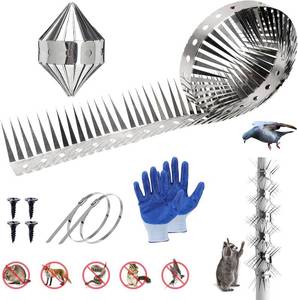 lot 3168 image: 2 Pack 40 Inch Bird Spikes for Outside, Biupky Bird Deterrents for Outside Squirrel Baffle, Bird Deterrent Devices Outdoor to Keep Birds Squirrel Raccoon Snake Cat Away