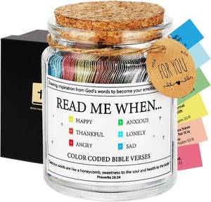 lot 3177 image: Bible Verse Jar,Scripture Prayer Cards Holy Read Me When Bible Verses Jar,Confirmation Baptisms Christian Gifts for Women Men Teen Girls Boy,Birthday Christmas Gifts for Women Men Teens Mom Friends