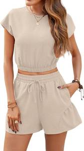 lot 3210 image: Blooming Jelly Womens Two Piece Lounge Sets Summer Casual Airport Short Sets Vacation Outfits Travel Clothes Resort Wear 2024