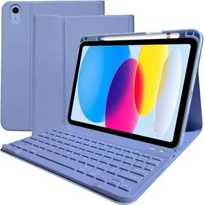 lot 3212 image: Keyboard Case for iPad 11th 10th Generation - iPad 10th Generation Case with Detachable Wireless Keyboard - Smart Folio Cover with Pencil Holder for 11-inch A16 2025 10.9-inch 2022, Purple