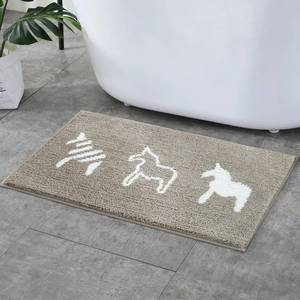 lot 4004 image: Bathroom Rug Cute Bath Mat, Ultra Soft and Water Absorbent Bath Carpet, Machine Washable Microfiber Shaggy Shower Carpet for Sink, Tub and Shower, 24x36, Gray-Brown Unicorn