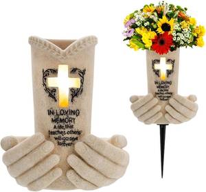 lot 4007 image: Cemetery Vases for Grave Decorations for Cemetery with Spikes Grave Markers for Cemetery Humans Cemetery Flowers Grave Flower Holder Graveyard Decorations for Cemetery, Sandiness, Vase0608BB4311