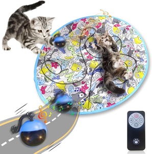 lot 4012 image: 27.6 inches Interactive Cat Toy, Indoor Hunting Simulation for Cats, wHunting Hood & Self-Rolling Ball that Automatically Moves & Changes Direction when it Encounters Obstacles, Stimulating a Cats Natural Hunting Instincts