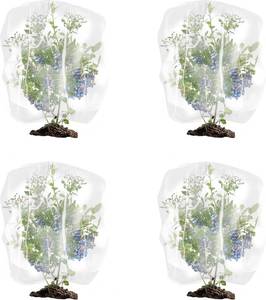 lot 4044 image: Blueberry Bush Netting Cover with Drawstring 4 Pack Tree Netting for Cicadas Plant Covers Tomato Protective Cover Netting Barrier for Protect Plant Fruits (3.3FT2.6FT)