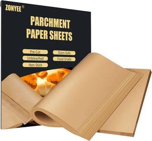 lot 4075 image: Parchment Paper Baking Sheets for Air Fryer, 8.5 in. x 9.5 in., Non-Stick Precut Baking Parchment Paper