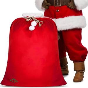 lot 4104 image: Xuniea 1 Pcs Extra Large Christmas Gift Bags Drawstring Santa Claus Sack Treat Bags Velvet Bags 36 x 27 In Heavy Duty Candies Goodie Bag Wrapping Sack for Xmas Party Favor Present Toys Storage Bag