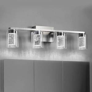 lot 5030 image: SADENICEL 4-Light Bathroom Light Fixtures, Brushed Nickel, Dimmable LED WhiteNeutralWarm Crystal Bathroom Vanity Lights Over Mirror, for Bedroom,Living Room