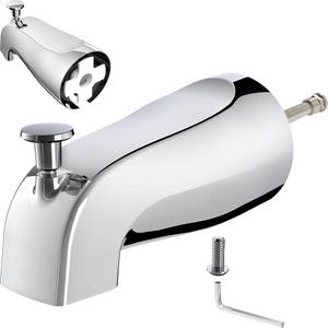 lot 5046 image: Gold Hao The Bathroom Universal Slip-On Tub Spout with Diverter - Compatible with American Standard 8888026.002 Tub Spout, 5 Bathtub Faucet, Fits 12 Copper Piper (58 Diameter) - Chrome