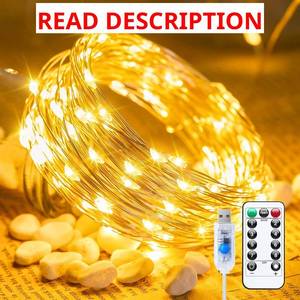 lot 5049 image: Minetom Twinkle Fairy Lights, 33 ft 100 LED USB Plug Timer, Waterproof 8 Modes for Bedroom Indoor Wreath DIY Party Wedding Christmas Holiday Decoration