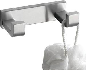 lot 5052 image: YACVCL Brushed Nickel Towel Hooks, Robe Coat and Clothes Double Hooks, Heavy Duty SUS304 Stainless Steel Wall Hooks Hanger for Bathroom Kitchen Bedroom