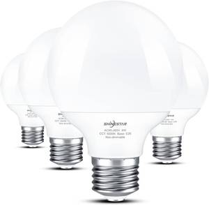 lot 5060 image: SHINESTAR 4-Pack Vanity Light Bulbs, 60W Equivalent, 5000K Daylight, G25 LED Globe Light Bulbs for Bathroom, E26 Medium Base, Non-Dimmable